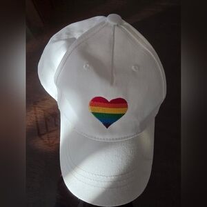 Tucker + Tate White Hat with Colorful Heart Embroidery